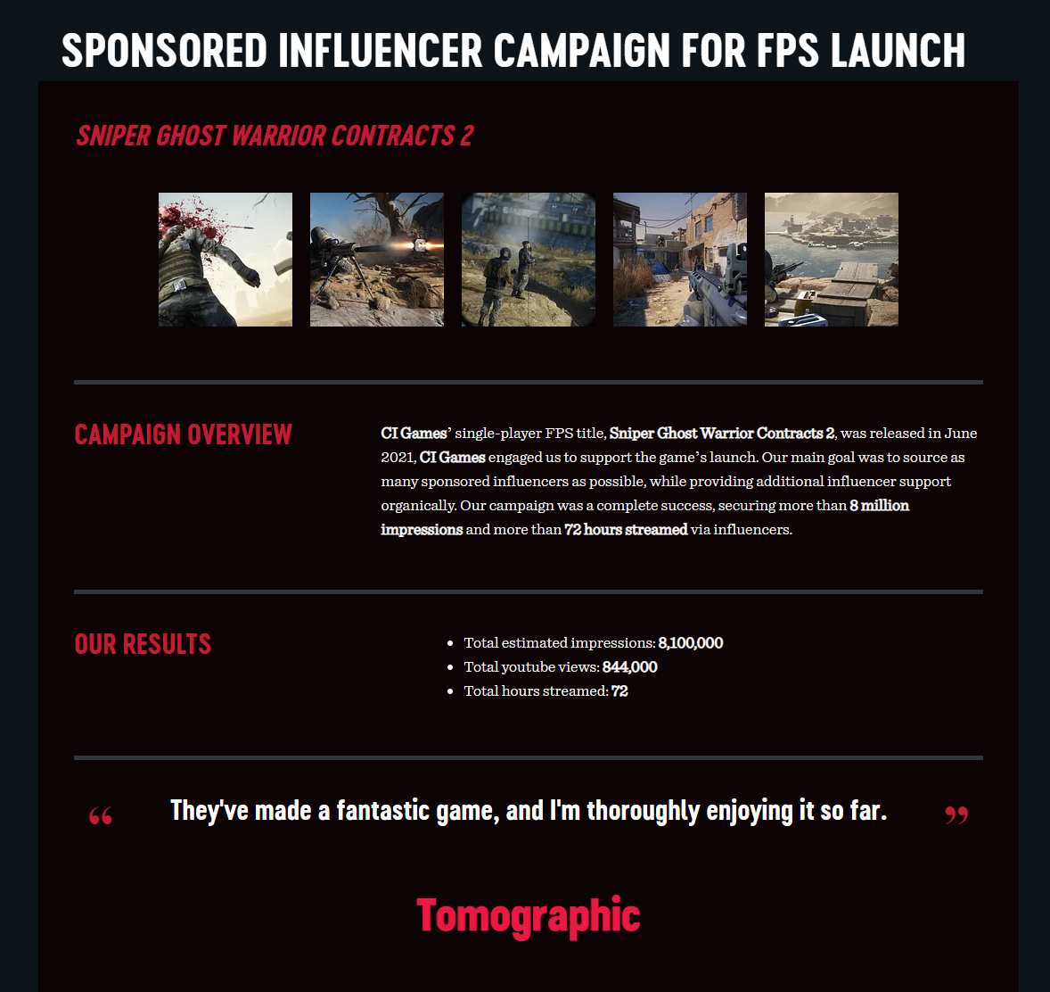 sniper ghost influencer campaign